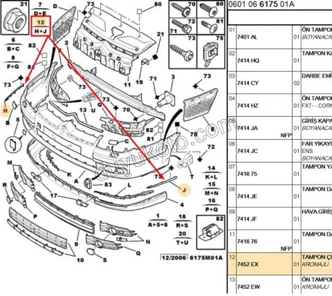 KROM NIKELAJ ON TAMPON ALT TK C52 R/L