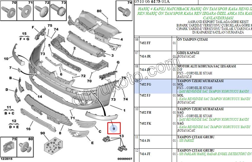 Ön Tampon Kapağı Köşe Sol C41