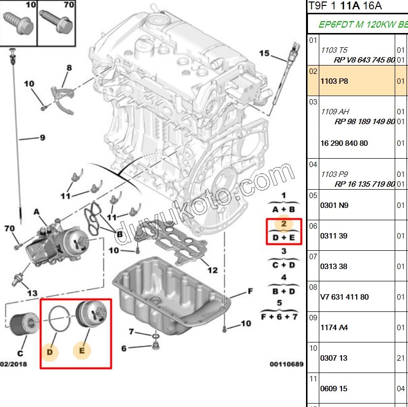 Yağ Filtre Kapağı 1.6VTi 120HP 9818914980 1629084080