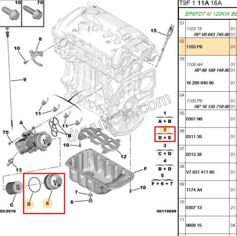 Yağ Filtre Kapağı 1.6VTi 120HP 9818914980 1629084080