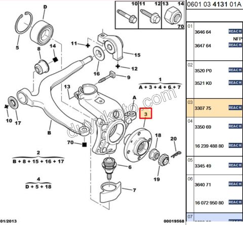 Ön Teker Poryası XN C51 C52 DV6 42MM 4 BIJON