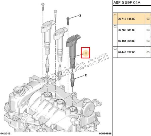Ateşleme Bobini EB2M EB2F X 3AD 1.2VTI