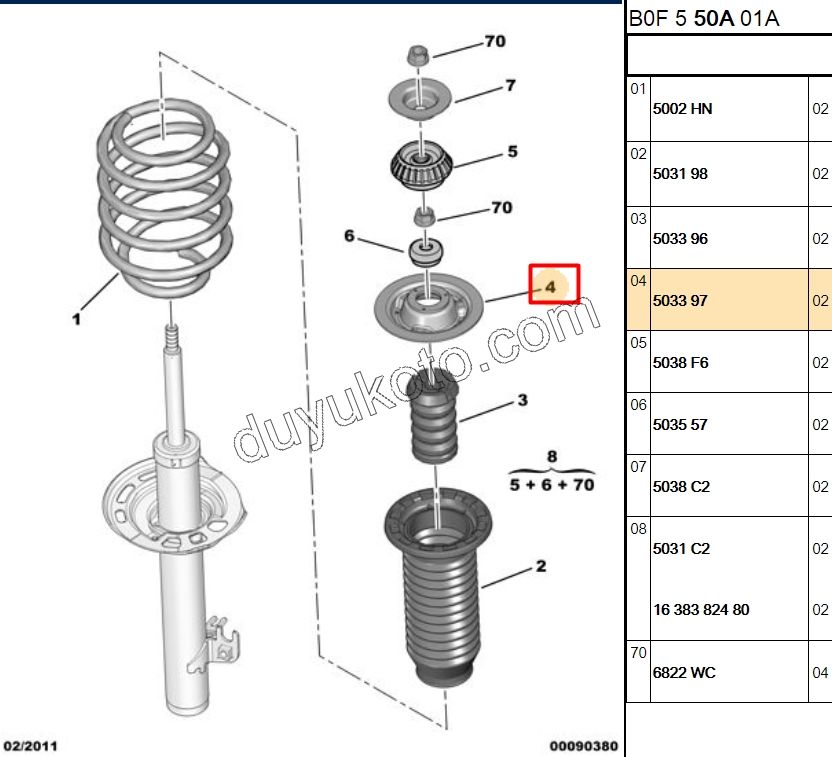 Ön Helezon Üst Çanak (Sac) P107