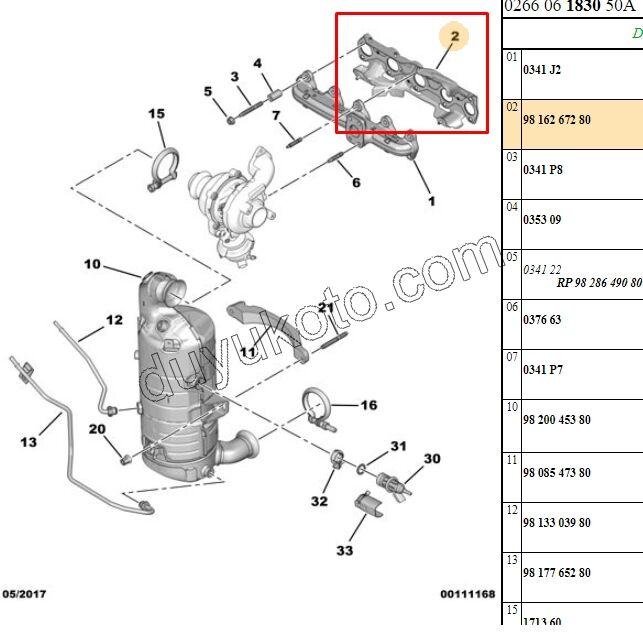 Egzoz Manifold Contası Sac   1.5HDİ Euro6