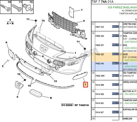 Ön Tampon Kapağı Yan Sağ P3072