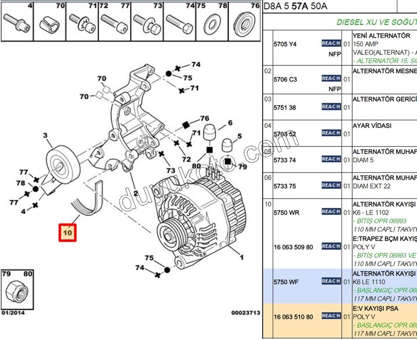 KAYIS ALTER 6PK1110 PRT1 1.9D,E.M 97/98