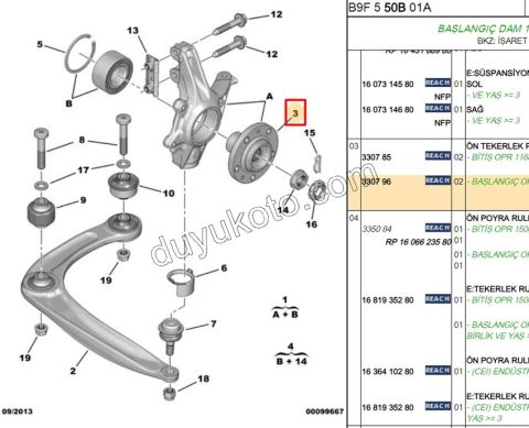 Ön Teker Poryası PRT3