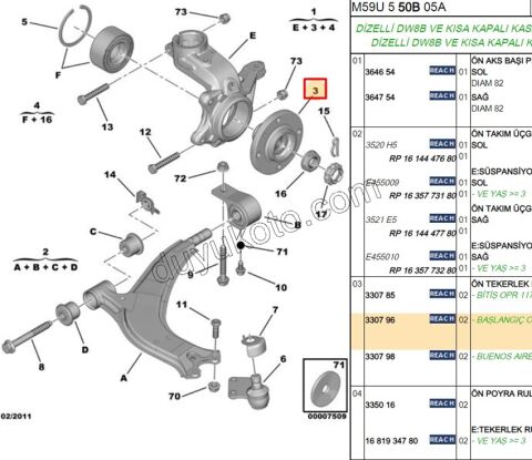 Ön Teker Poryası PRT3