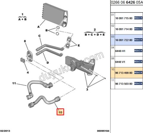 Kalorifer Hortumu 1.2VTI 82HP P301 C33