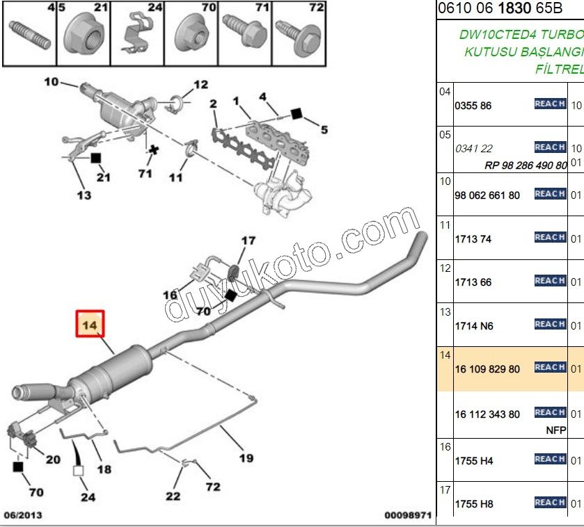 KATALIZOR ORTA EGZOZ FAP C53 DW10C