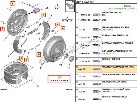 Arka Fren Yay Takımı KAMPANA ABS'li C2 C3 P301