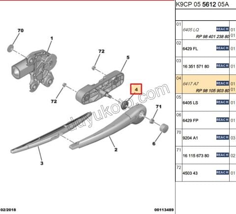 LASTIK CONTA ARKA CAM SILGI MOTOR MILI P2081