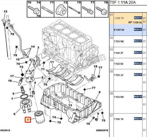 Yağ Filtresi EB2 TU5 EW10 DW10 8V