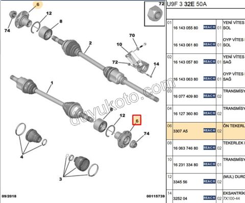 Ön Teker Poryası BXR3 12Q 14Q