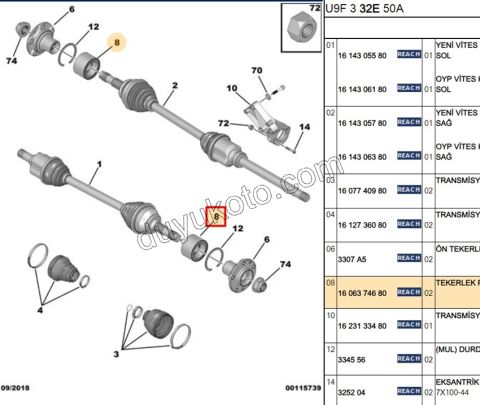 Ön Teker Rulmanı BXR3 (ABS'li)