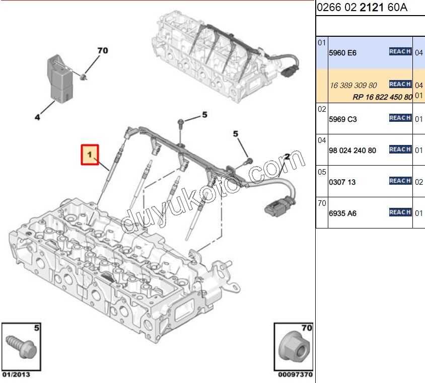 KIZDIRMA BUJI 1.4HDİ Euro5 12/16 1.6HDİ Euro5/Euro6 DW10C DW10F