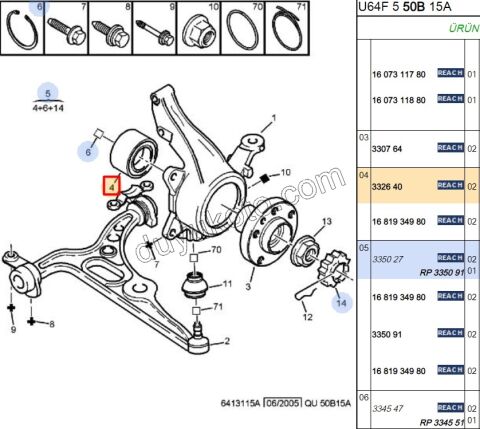 Ön Teker Rulmanı EXP1