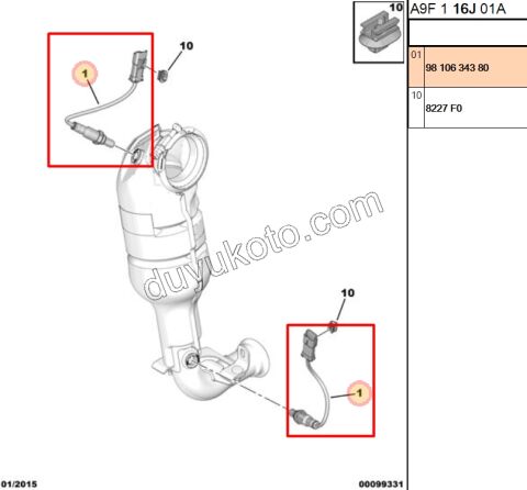LAMBDA SENSOR ALT/ UST EB2M EB2F