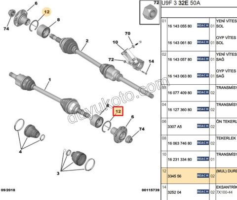 SEGMAN ON TEKER RULMAN BXR3
