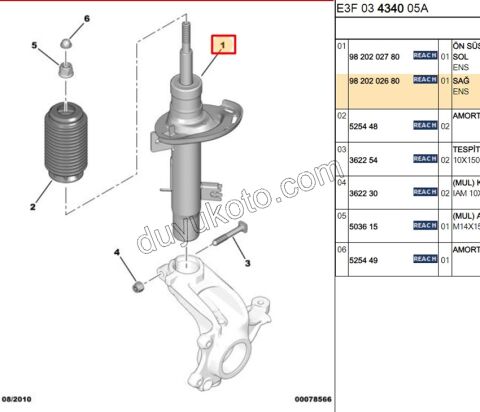 Ön Sağ Amortisör CCT