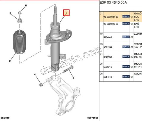 Ön Sol Amortisör CCT