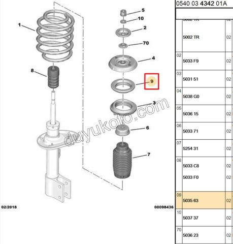 Ön Sağ Amortisör Rulmanı PRT3 P3081