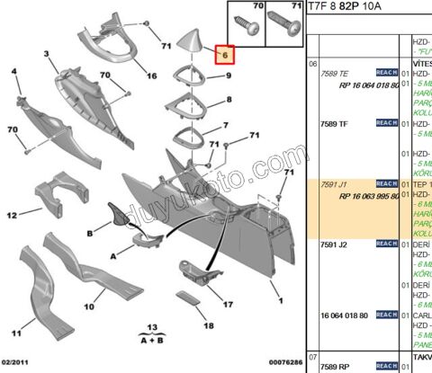 Vites Kolu Körüğü P3081 6 VITES