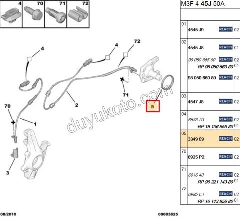 Arka ABS Sensör Okuyucu Bilezik P2081 P301 P301MQ C3PL