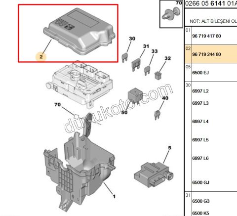 KAPAK SIGORTA KUTU UST P301