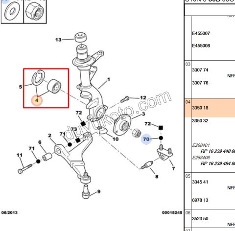 Ön Teker Rulmanı EM P106 AX