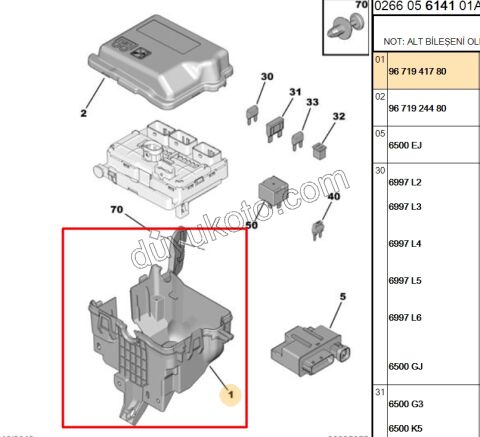 KAP KAPAK SIGORTA KUTU ALT YUVA P301