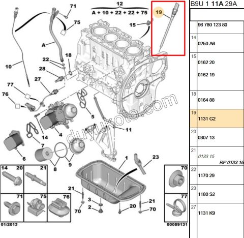 MUSUR YAG SEVIYE UZUN 2PIN 1.4HDİ/1.6HDİ Euro4 1.6VTi 120HP