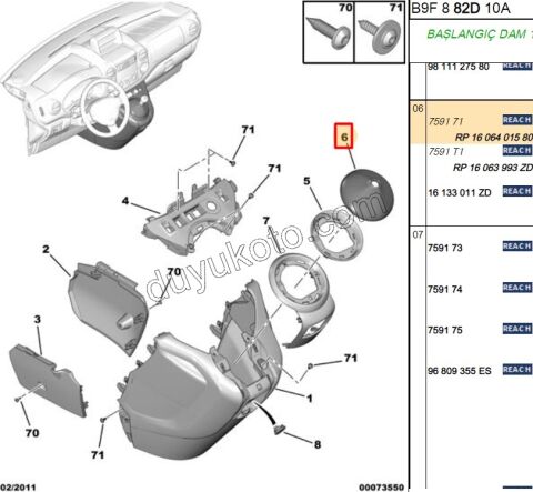 Vites Kolu Körüğü PRT3 P301