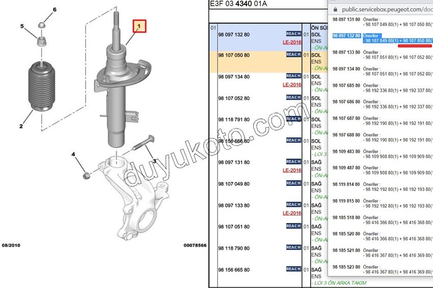 Ön Sol Amortisör CCT