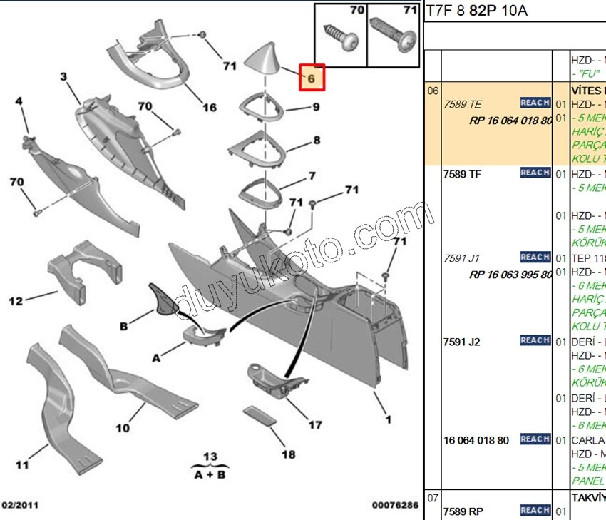 Vites Kolu Körüğü P3081 5 VITES