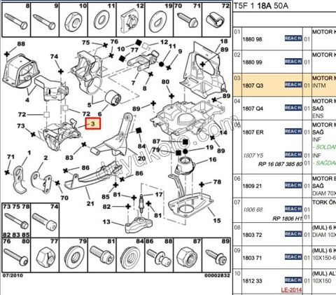 TAKOZ MOTOR ALUMINYUM SPORT R 1.4HDİ Euro4 02/11 P206 P3071