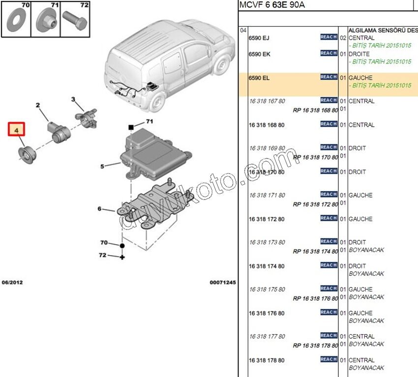 Park Sensörü Çercevesi Sol PBP FRN