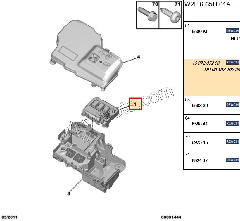 SIGORTA KUTUSU MOTOR ICI DS5 P5081 1.6VTi 120HP