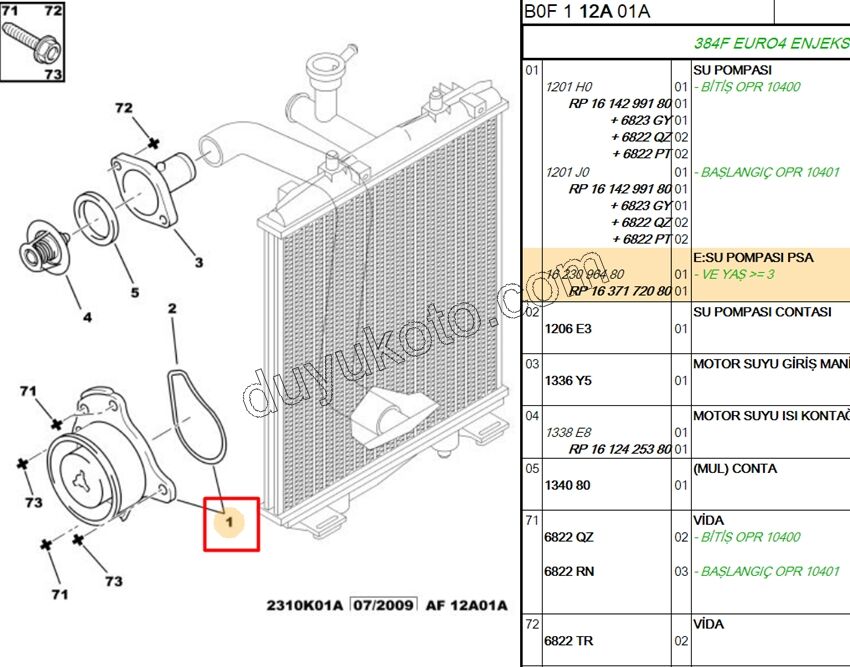 Devirdaim Su Pompası P107 1.0CC 384F