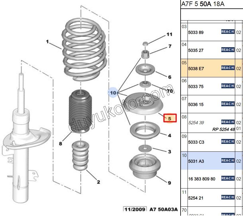 Ön Amortisör Üst Takozu   P207