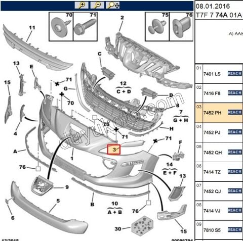 Ön Tampon Kapağı Köşe Sol P3081 9680507377