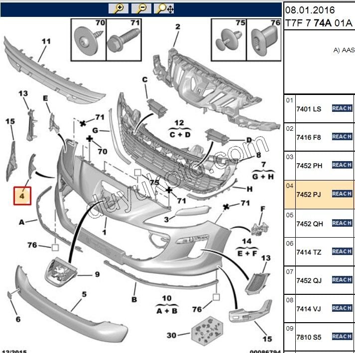 Ön Tampon Kapağı Köşe Sağ P308