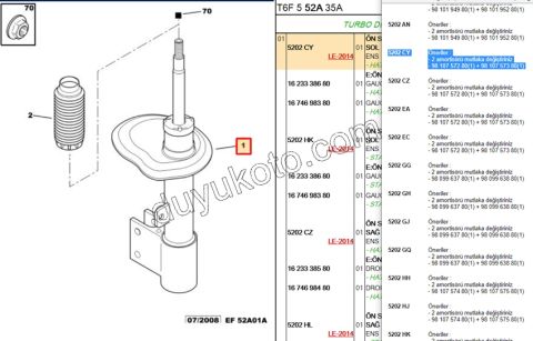 Ön Sağ Amortisör P307 C41