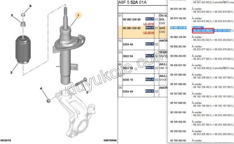 Ön Sağ Amortisör P2081 2 TUTUCU VAR
