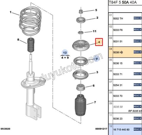 Ön Amortisör Üst Takozu P30081 P50081 KIT