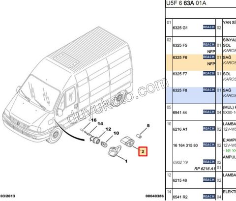 Çamurluk Sinyali Sağ Bağlantı Ayağı BXR2 3 GEN AYAK PIKAP