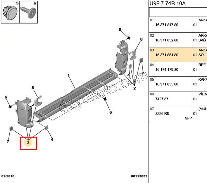 TAMPON ARKA L BXR3MQ 2018> DW10FUC