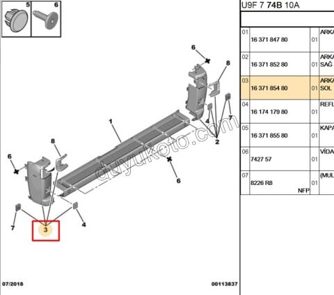 TAMPON ARKA L BXR3MQ 2018> DW10FUC
