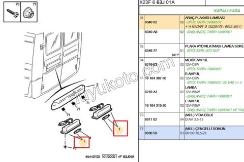 LAMBA PLAKA BXR1 (UNITE ICINE )