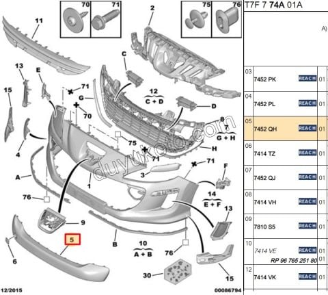 Ön Tampon Kapağı Üst KUSAK P3081